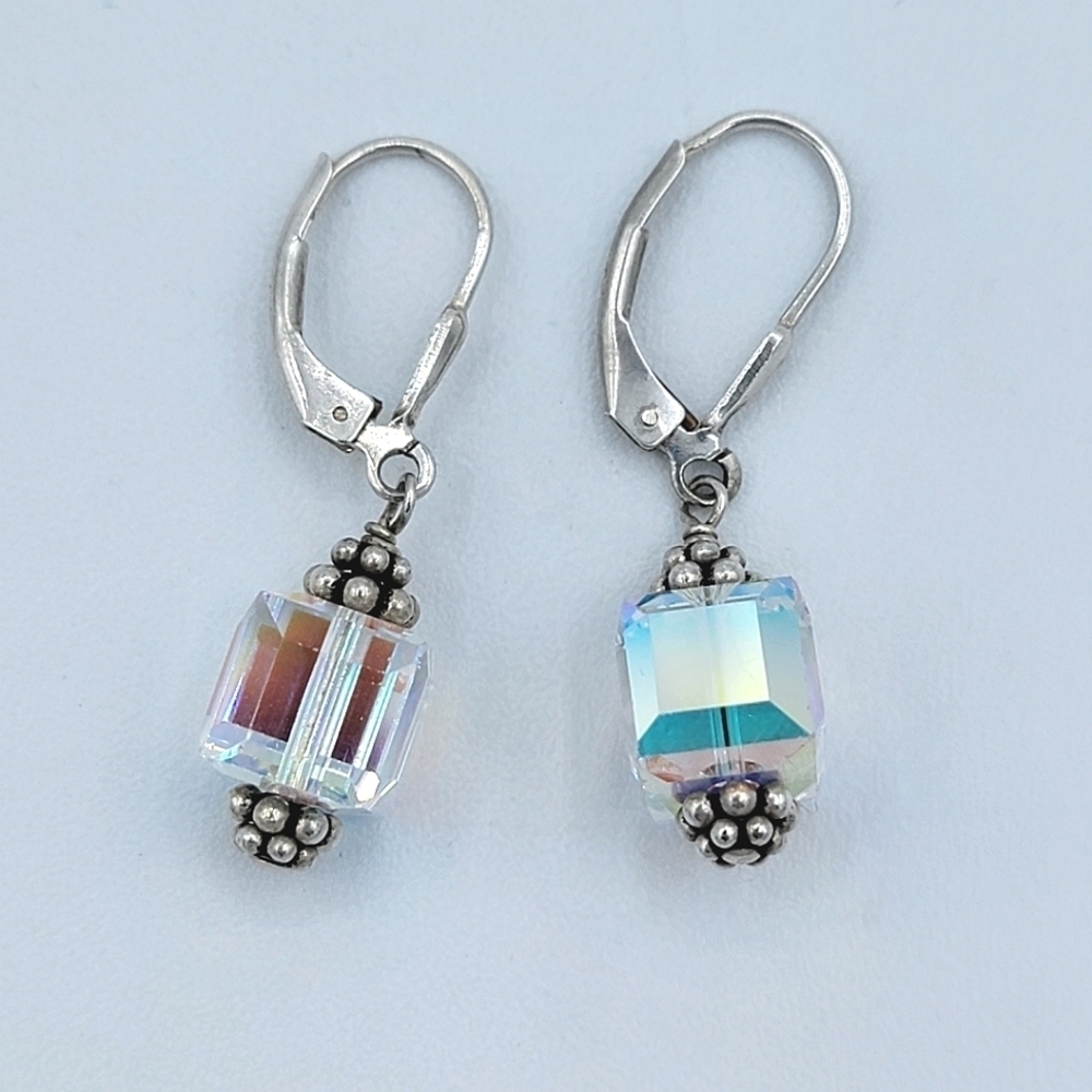 925 Silver Crystal AB Earrings #2464